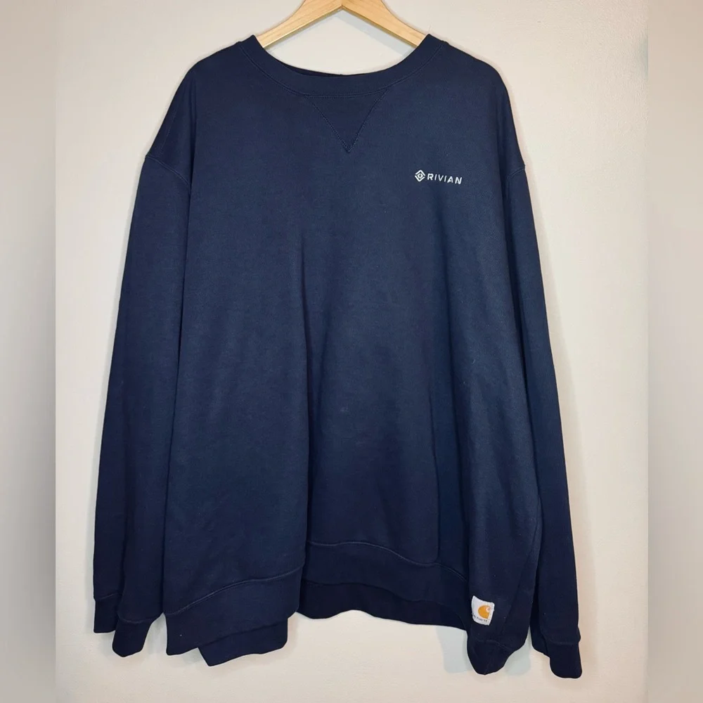 Carhartt x Rivian Crewneck Sweatshirt Size 4XL Navy‎ Blue Original Fit K124 EV